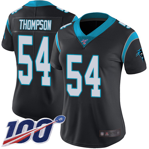Carolina Panthers Limited Black Women Shaq Thompson Home Jersey NFL Football #54 100th Season Vapor Untouchable->women nfl jersey->Women Jersey